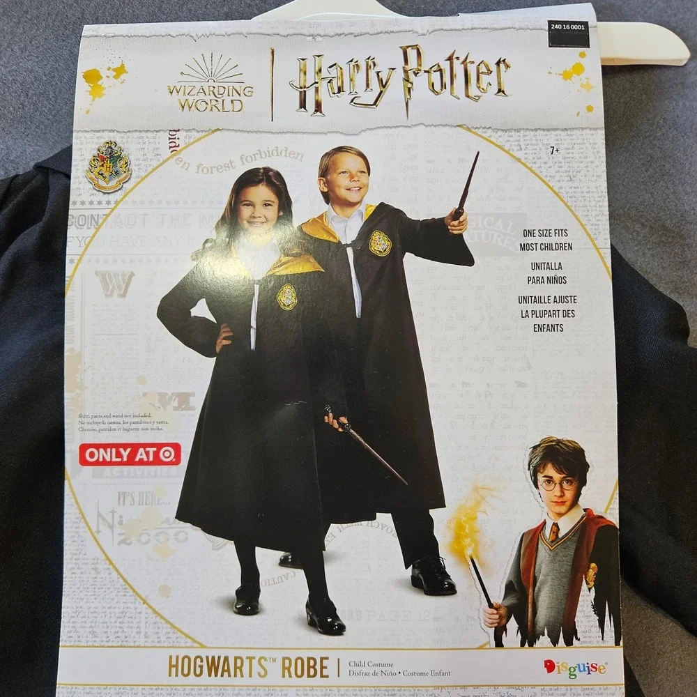 Harry Potter Hogwarts Robe & Wand Costume Set Child‎ One Size Disguise - Picture 2 of 9